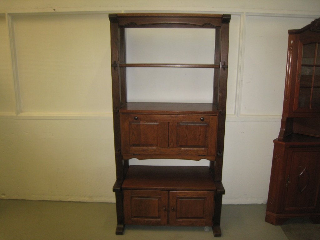 Vintage boeken-, kaas- of wandkast, eikenhout,, Niet ingevuld, Gebruikt, Niet ingevuld, Niet ingevuld