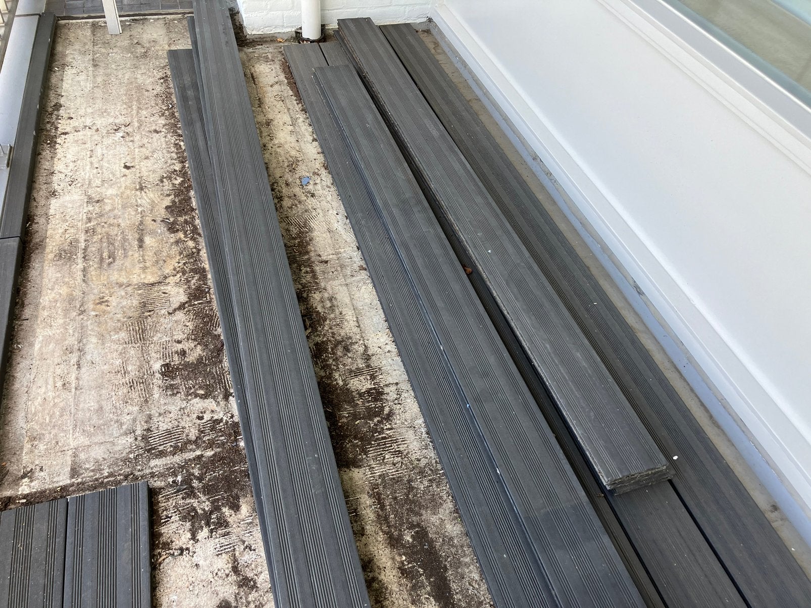 Composieten vlonderplanken, antraciet 13,5 m2, Ophalen, Zo goed als nieuw, Composiet