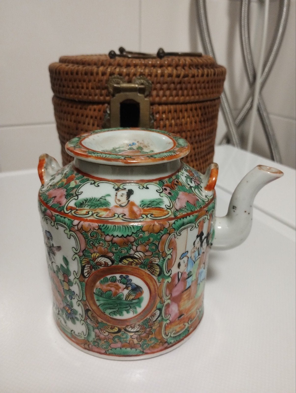 Antiek chinees porseleinen theepot, Antiek en Kunst, Antiek | Porselein, Ophalen of Verzenden