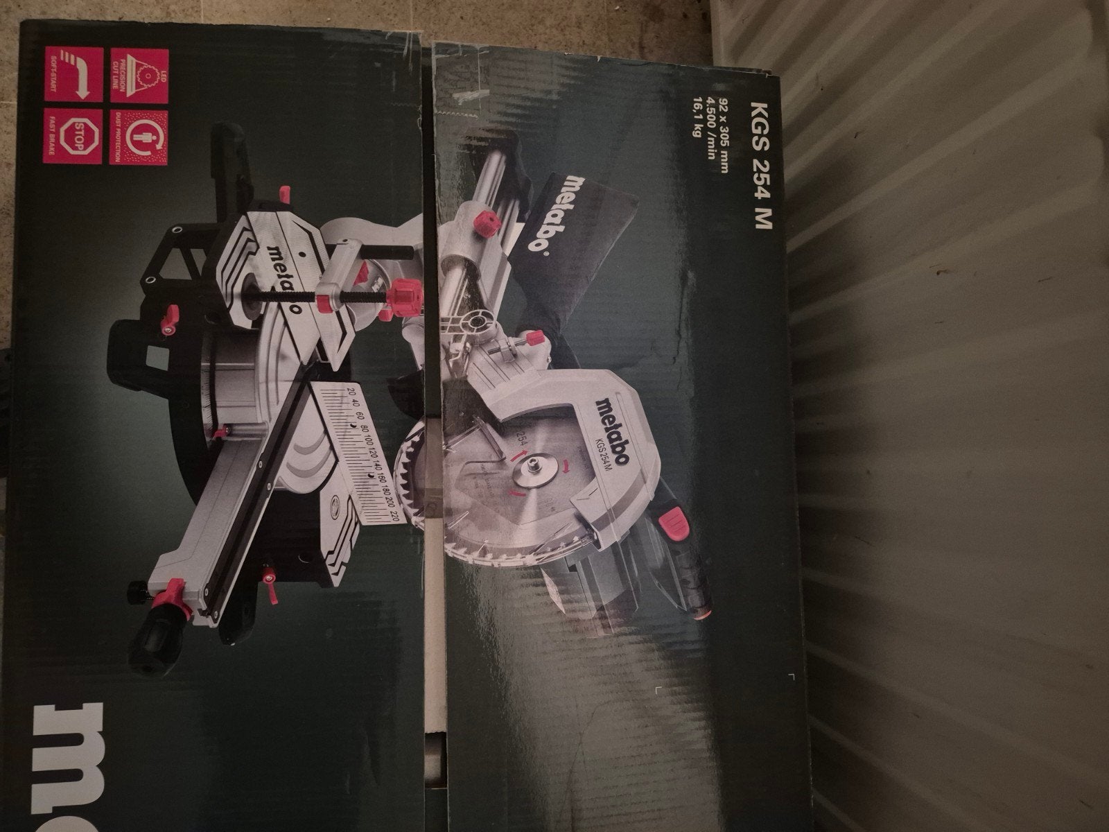 Metabo Afkortzaag KGS 254 M - Nieuw in doos, Doe-het-zelf en Verbouw, Ophalen, Zo goed als nieuw