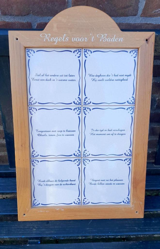 Origineel Efteling hotel spreuken tegelbord, Ophalen of Verzenden, Gebruikt, Gebruiksvoorwerp