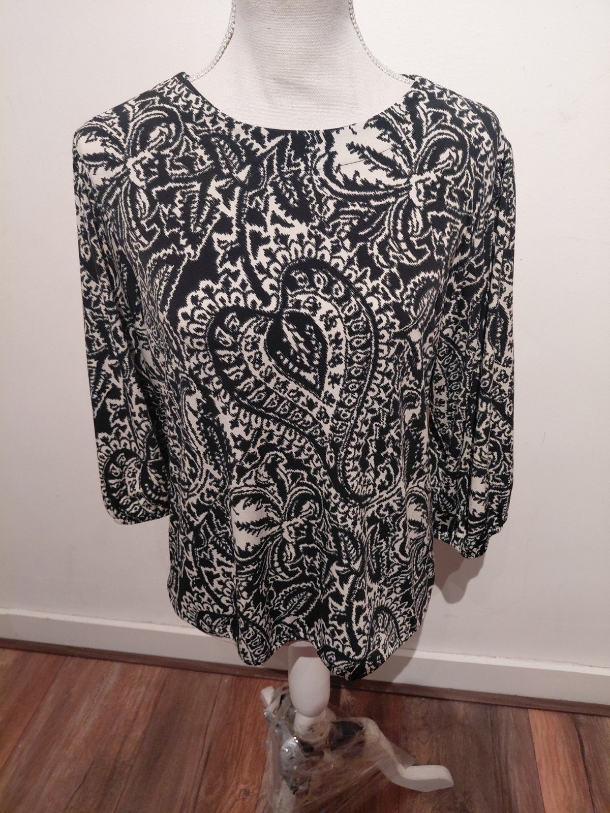 Mooie Summum Woman top met print, maat M, Maat 38/40 (M), Summum Woman, Zwart, Ophalen of Verzenden