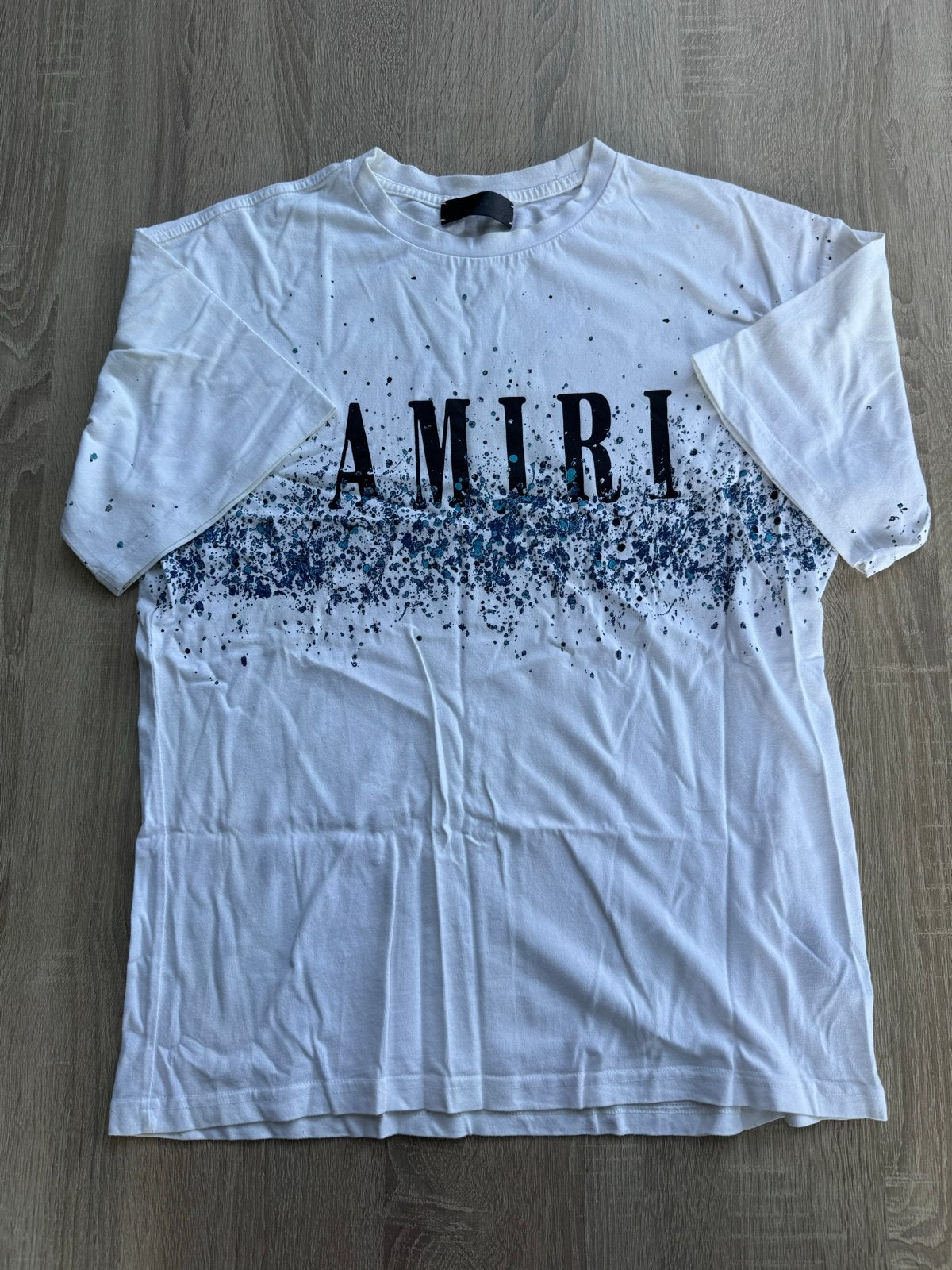 AMIRI T-shirt met verfspatten - Maat M, Kleding | Heren, Verzenden, Zo goed als nieuw, Maat 48/50 (M), Wit