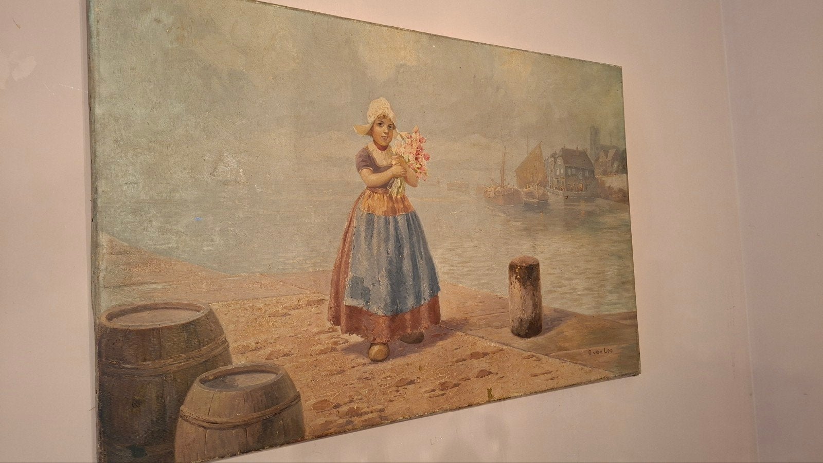 olieverf schilderij Volendam, Ophalen of Verzenden