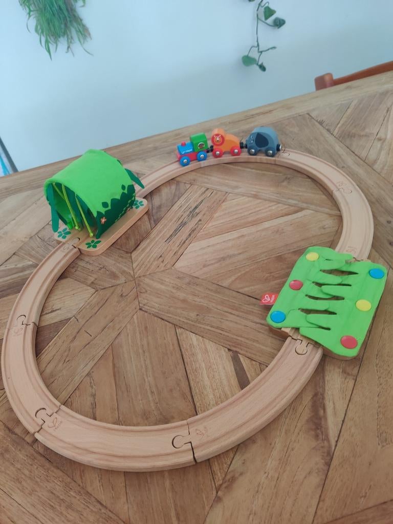 Hape Jungle Treinspoor, Ophalen of Verzenden, Zo goed als nieuw, Duw- of Trekspeelgoed