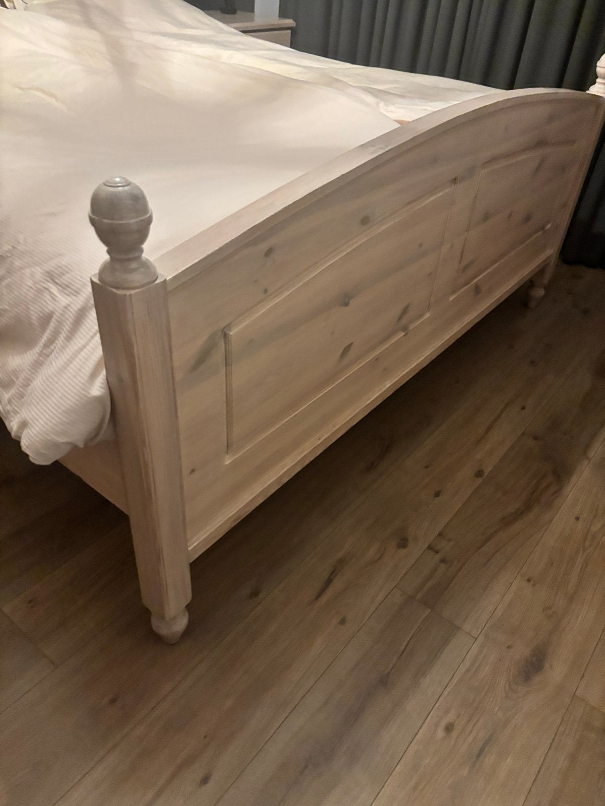 Tweepersoonsbed massief grenen 180x200 cm, Ophalen, Gebruikt, Wit, Tweepersoons