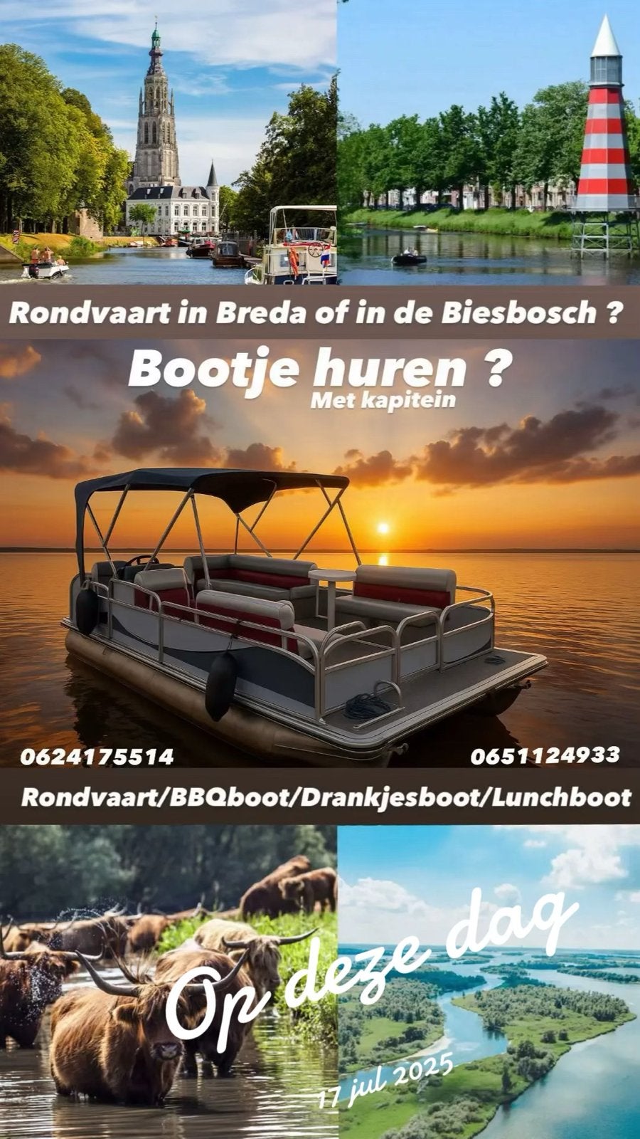 Rondvaartboot huren in Breda of Biesbosch - Inclusief kapite, Ophalen, Gebruikt