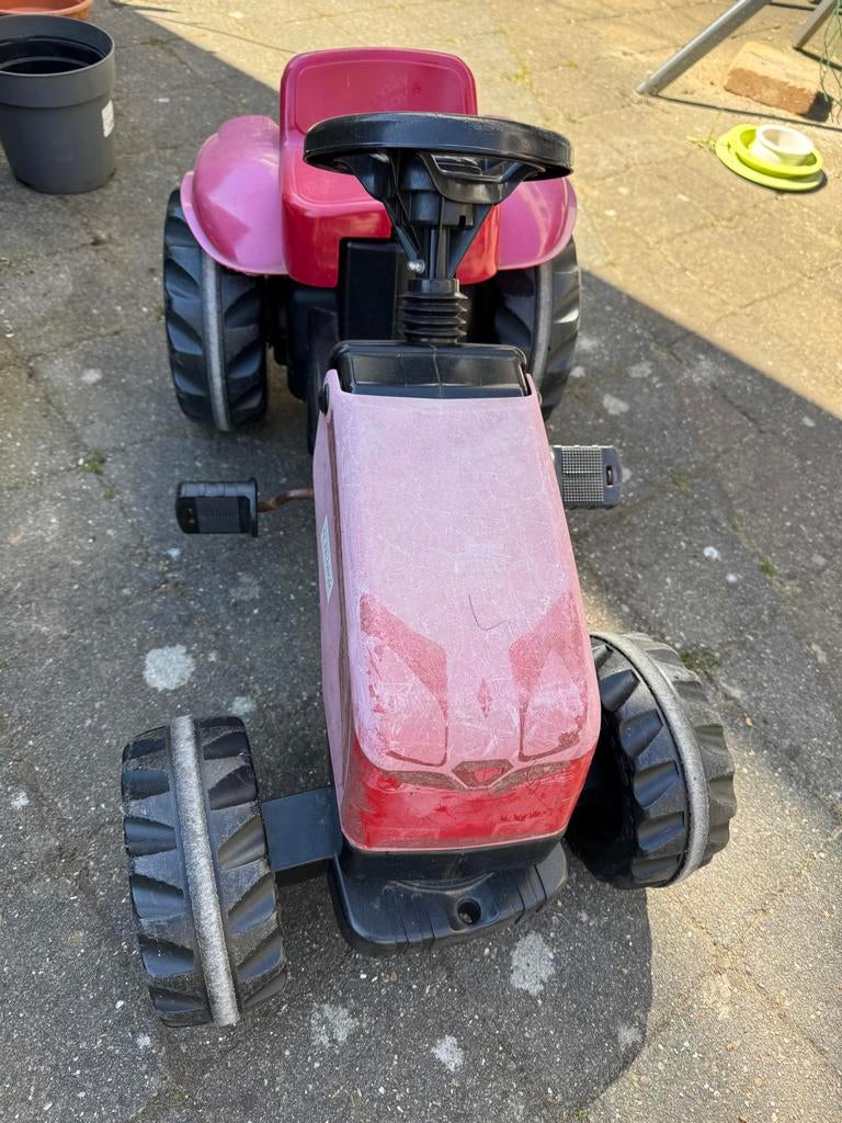 Roze kinder tractor op pedalen, Ophalen of Verzenden, Gebruikt