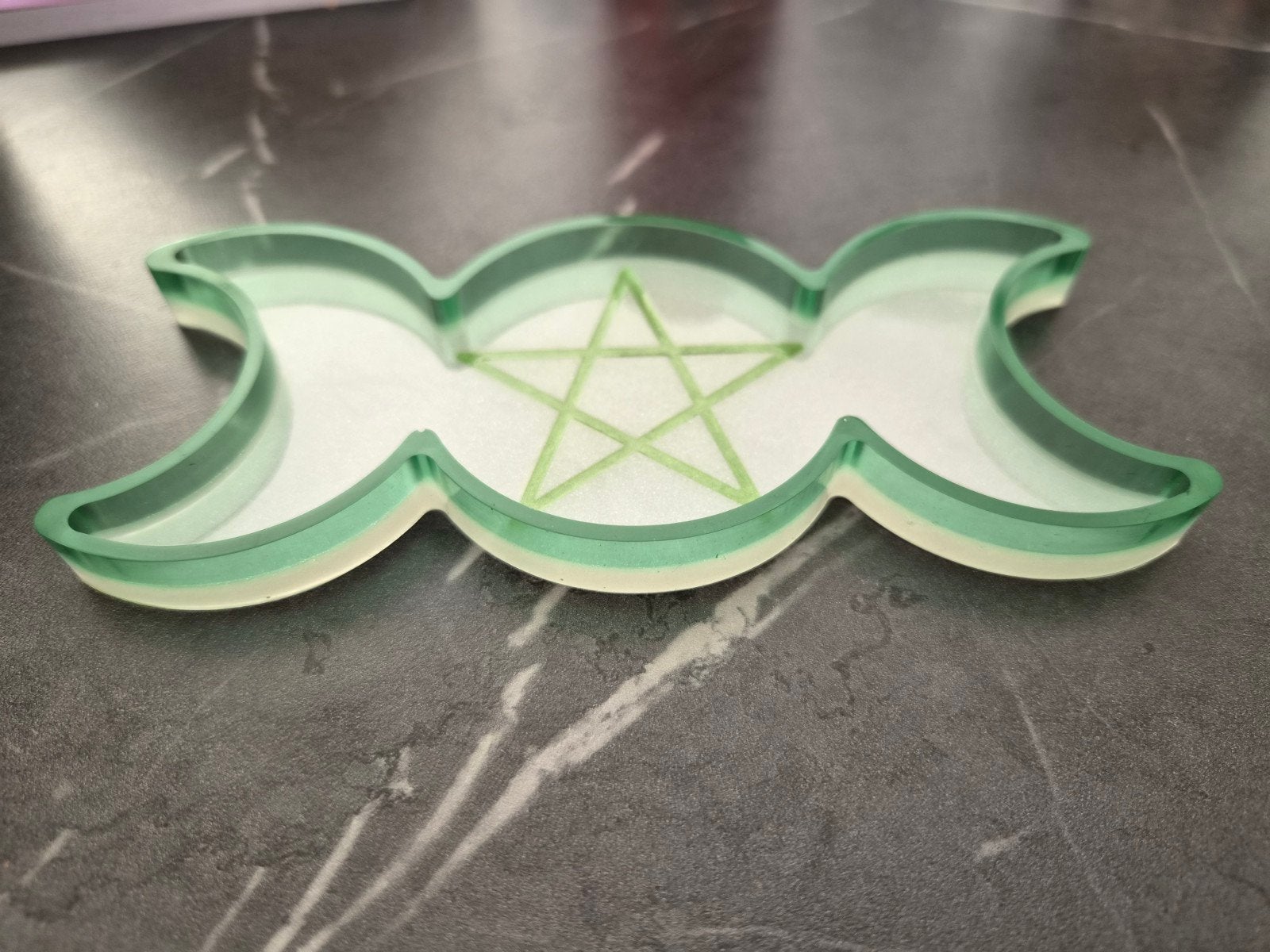 Kleine Trinket Schaal - Groen met Pentagram, Ophalen of Verzenden, Nieuw, Groen, Kunststof