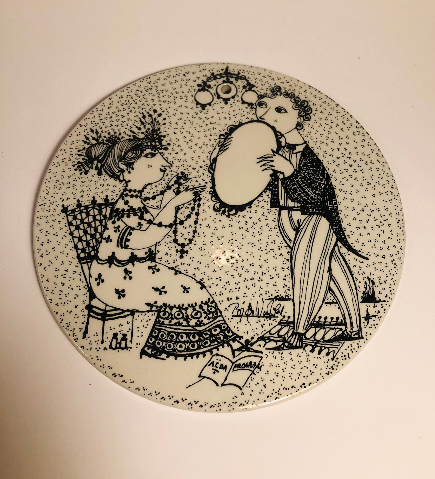 Vintage Bjorn Wiinblad tegel, plaquette uit Denemarken, Antiek en Kunst, Antiek | Wandborden en Tegels, Ophalen of Verzenden