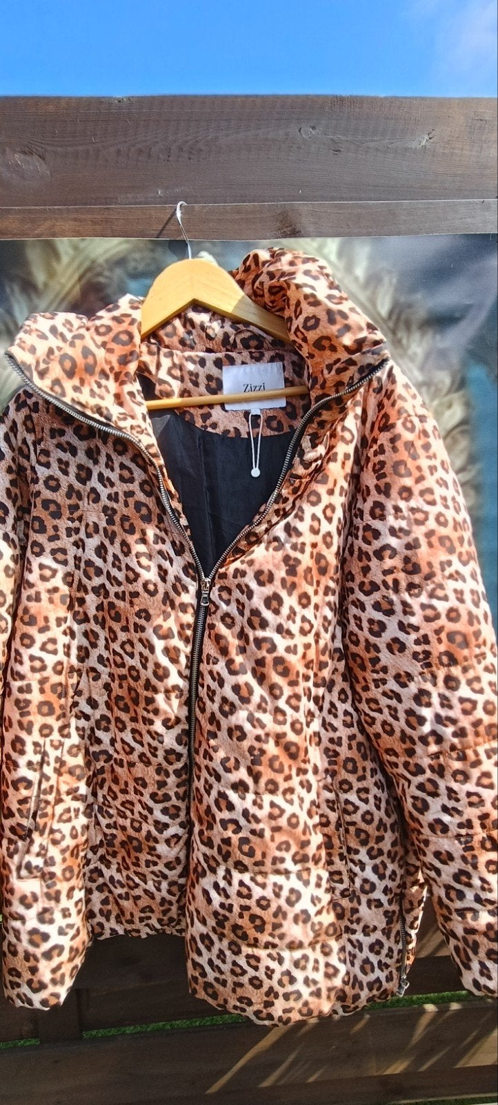 Dames Zizzi Luipaardprint Pufferjack - Zo goed als nieuw, Kleding | Dames, Jassen | Winter, Zizzi, Bruin, Maat 42/44 (L), Ophalen of Verzenden