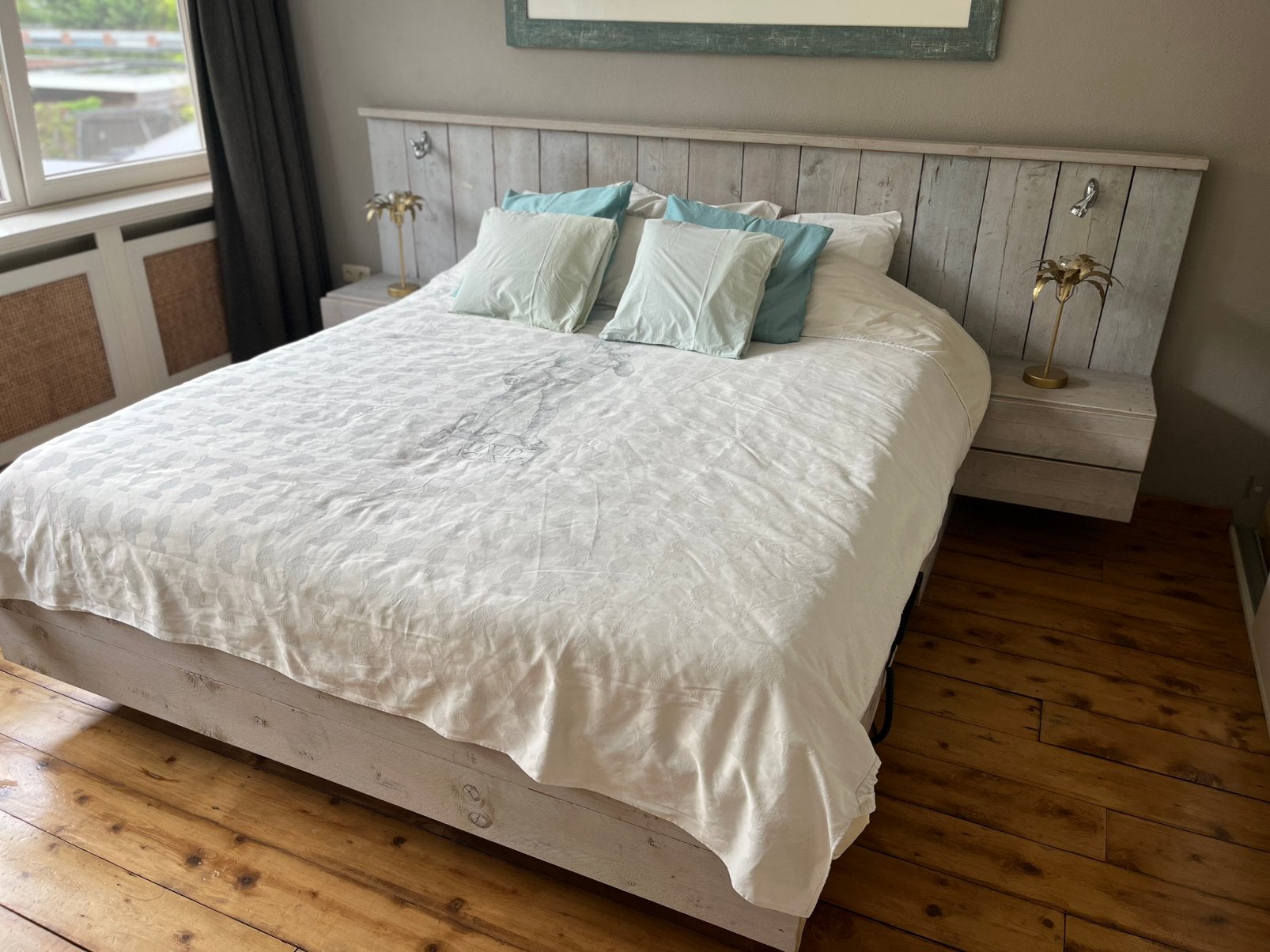 2 persoons bed elektrisch verstelbaar bedbodem, Ophalen, Tweepersoons, Overige maten, 220 cm