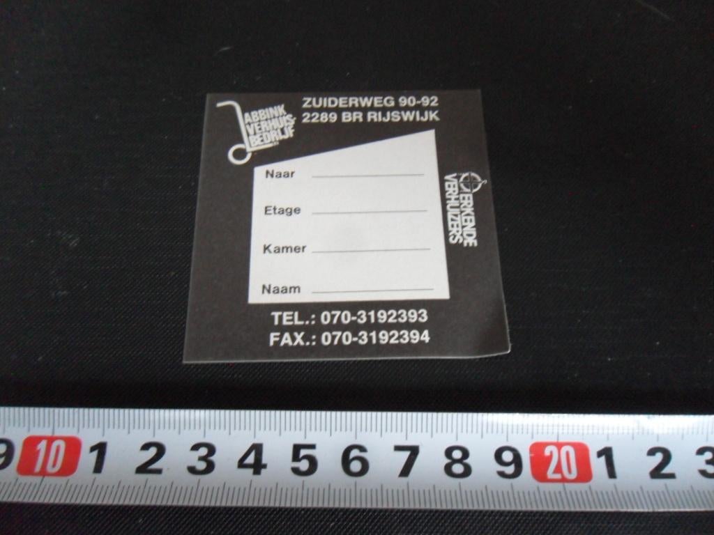 stickers Rijswijk ABBINK Verhuisbedrijf, Ophalen, Zo goed als nieuw