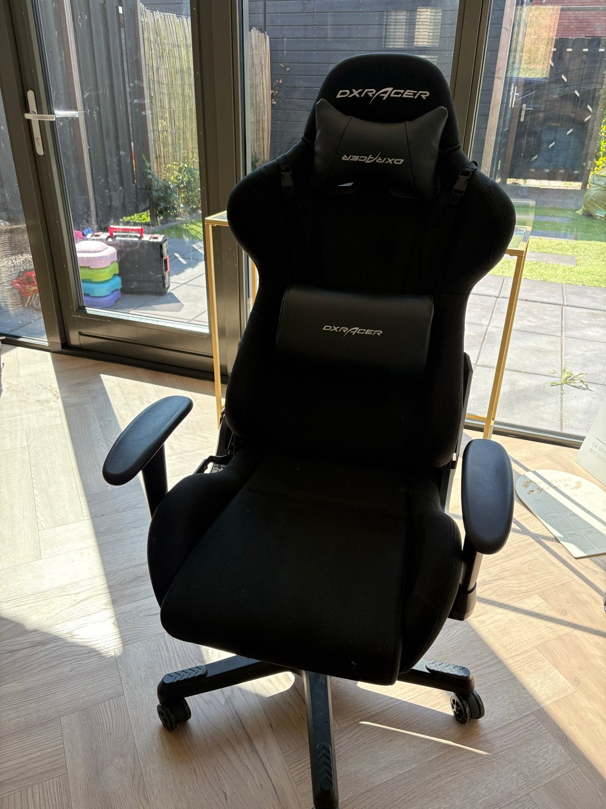 DXRacer Gaming Stoel - Zwart, 55D x 64B x 131H cm, Ophalen, Gebruikt, Zwart, Gaming bureaustoel