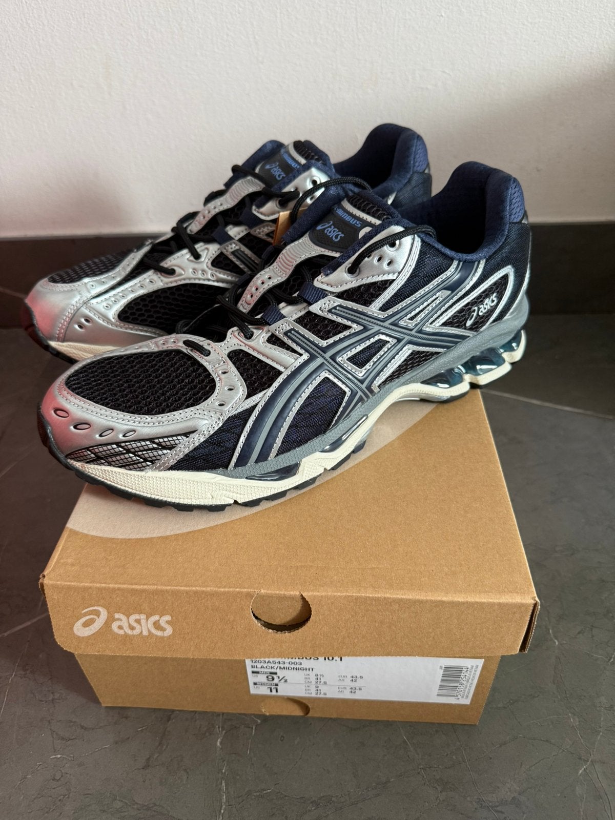 ASICS gel nimbus 10.1 black midnight EUR 42,5|43,5|44, Ophalen of Verzenden, Nieuw, Blauw, Sportschoenen