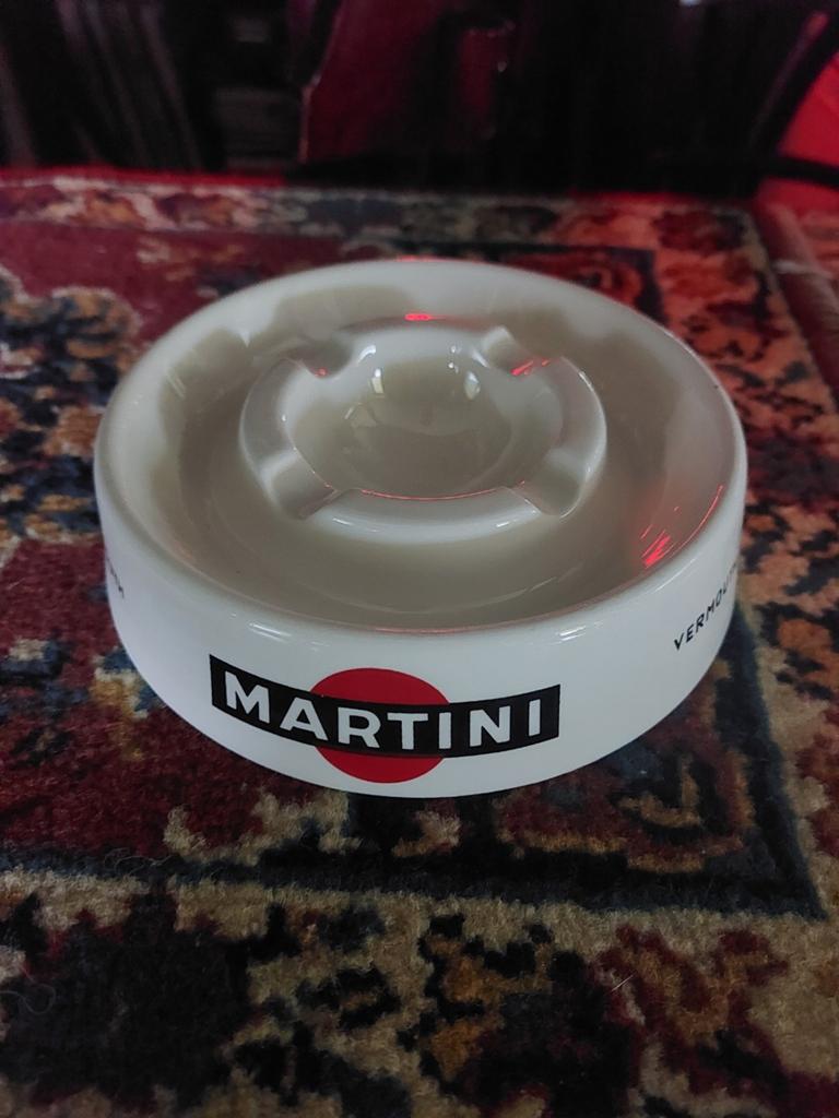 Vintage Martini Vermouth Asbak - Wit Keramiek, Ophalen of Verzenden, Gebruikt, Asbak