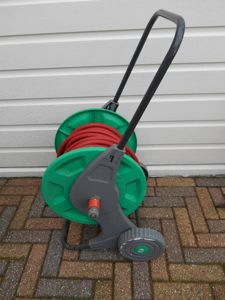 tuinslang haspel, Ophalen, Gebruikt, Tuinslanghaspel