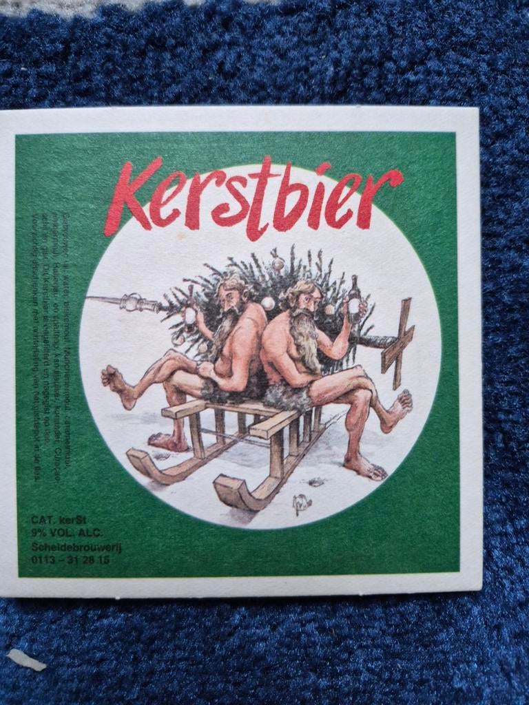 Scheldebrouwerij Kerstbier bierviltje - Zeldzaam, Ophalen of Verzenden, Gebruikt, Viltje(s), Overige merken