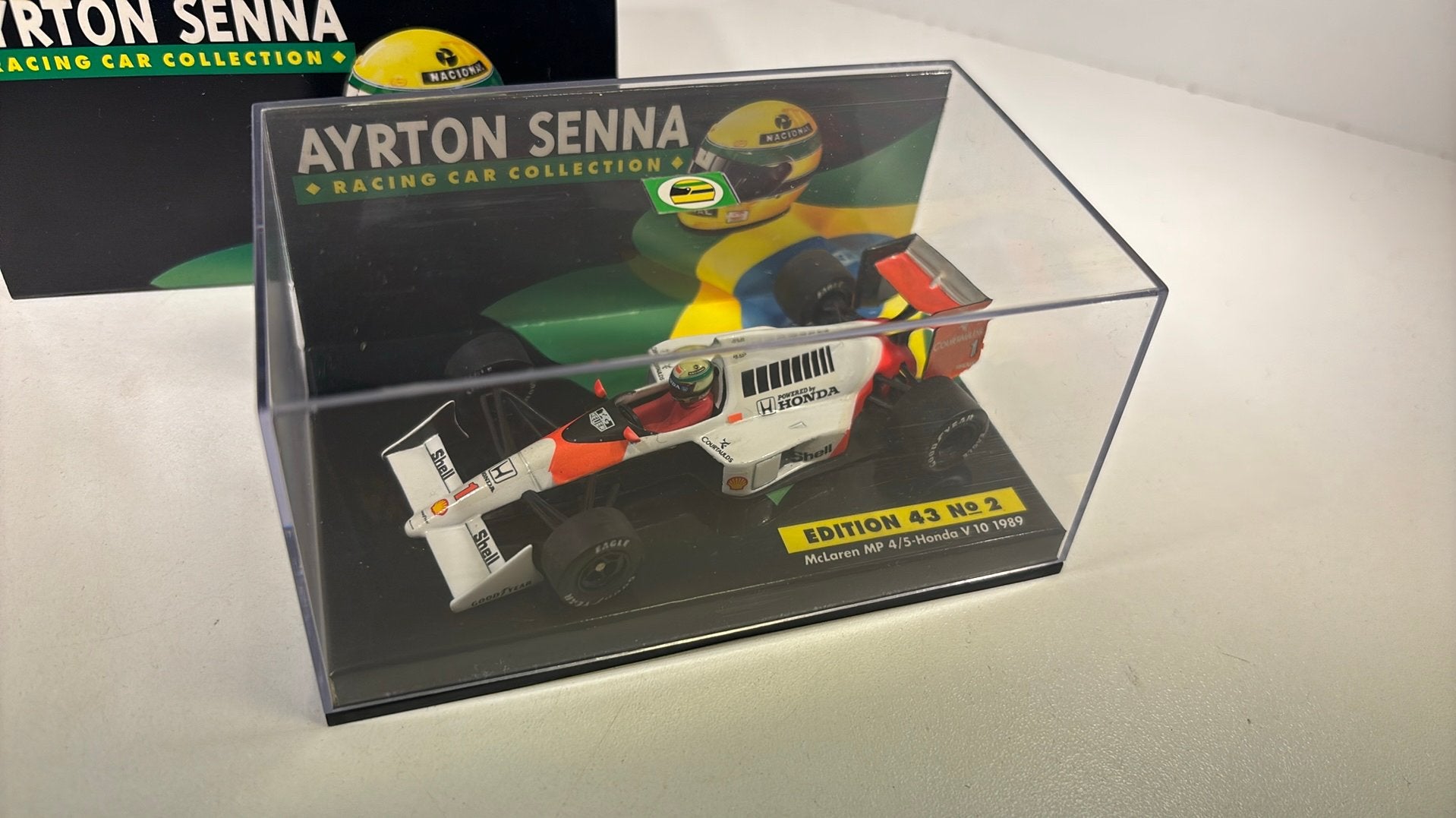 McLaren mp4/5 honda v10 ayrton senna 1989 minichamps 1.43, Hobby en Vrije tijd, Modelauto's | 1:43, Auto, Ophalen of Verzenden