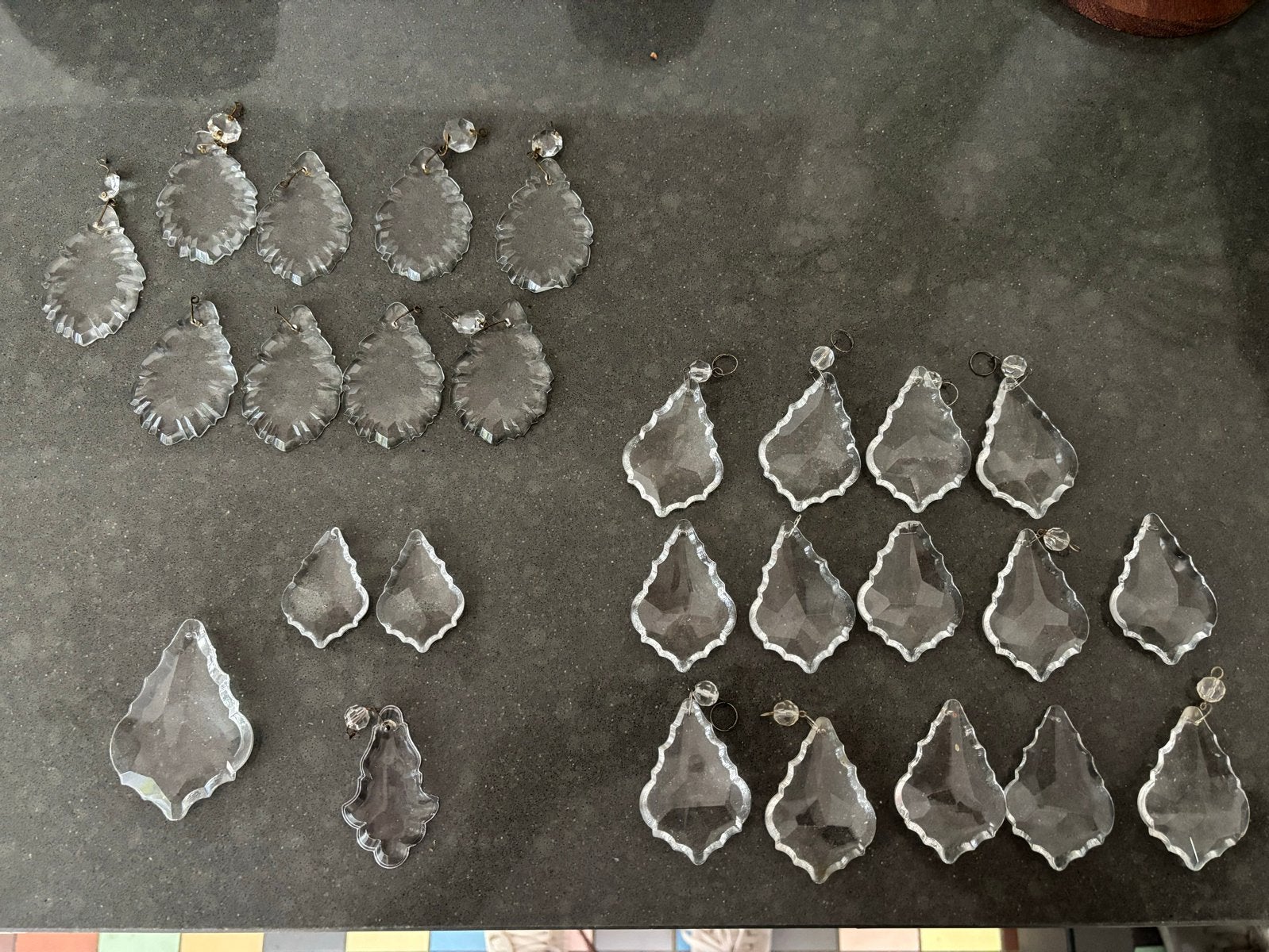 Set van 27 Vintage Kristallen Kroonluchter Onderdelen, Antiek en Kunst, Ophalen of Verzenden