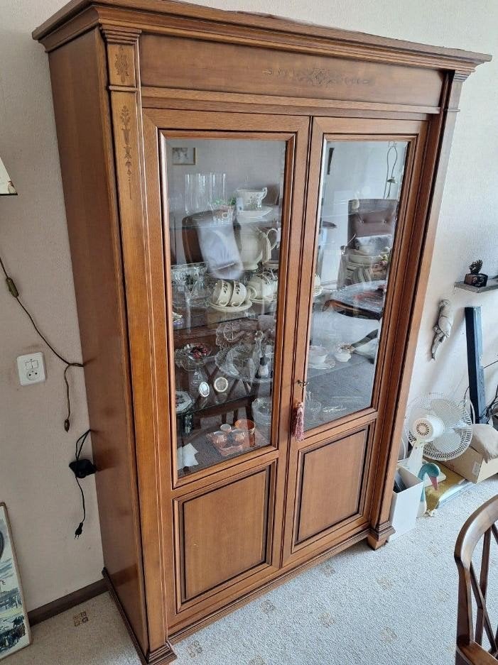 vitrinekast met glazen deuren, Ophalen, Glas, Klassiek, 50 tot 100 cm