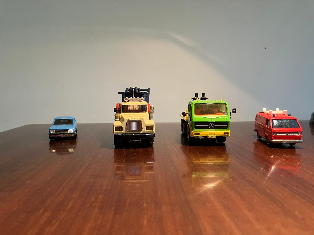 SIKU verzameling - 4 oude SIKU modellen (Jaren 80), Hobby en Vrije tijd, Modelauto's | 1:50, Ophalen of Verzenden, Gebruikt, Overige typen