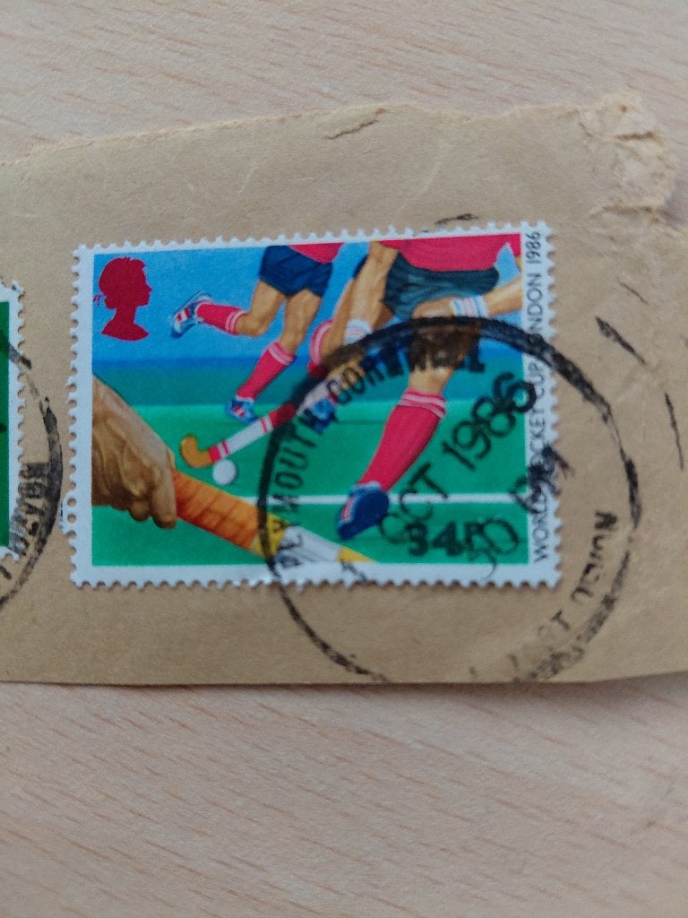 1986 Engeland hockey, Verzenden, Gestempeld