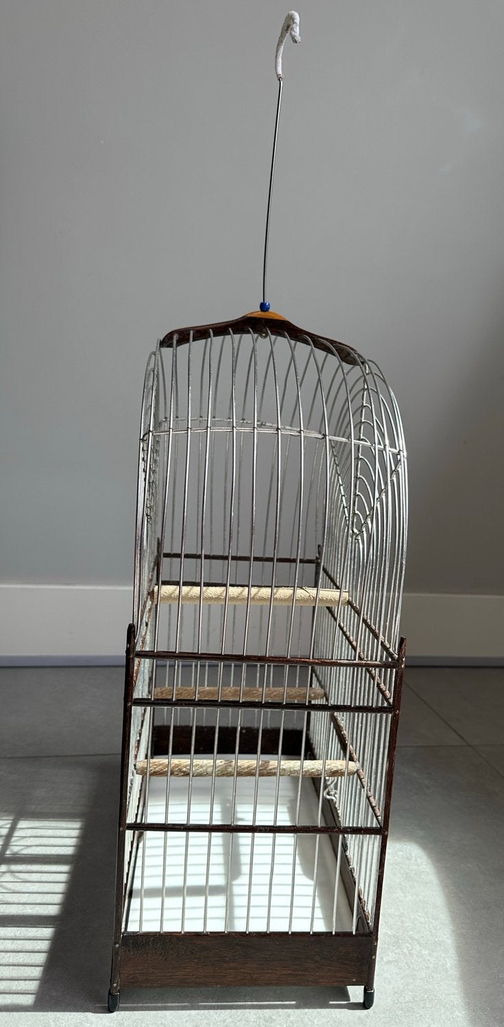 Surinaamse vogelkooi met alle toebehoren en knoeibak, Dieren en Toebehoren, Vogels | Hokken en Kooien, Ophalen, Metaal, Vogelkooi