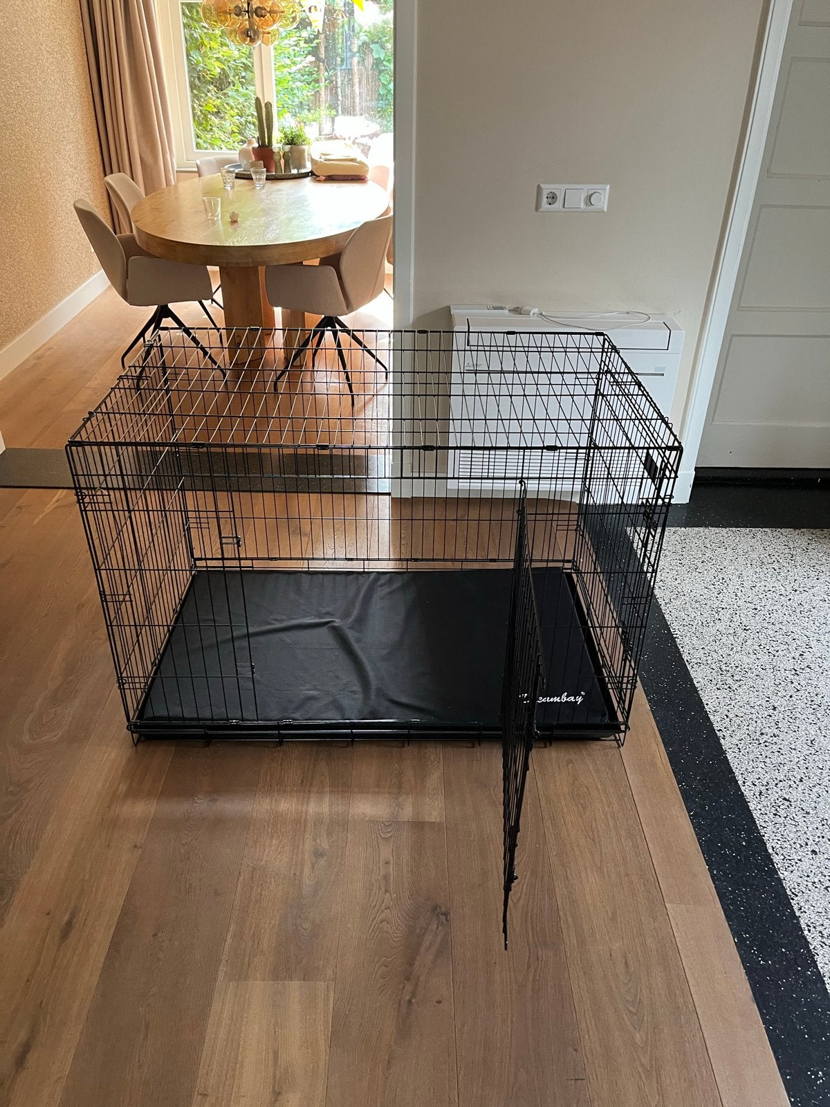 Flamingo honden bench XXL met orthopedisch kussen, Ophalen, Zo goed als nieuw