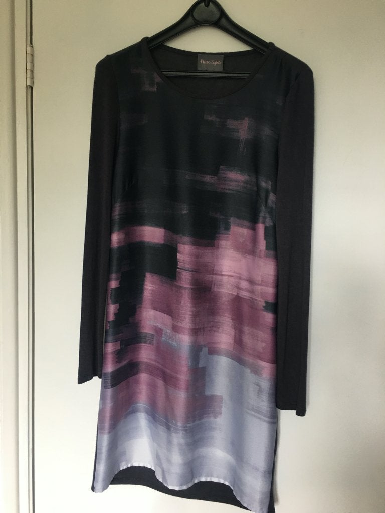 PHASE EIGHT rechte jurk grijs met roze maat 38, Kleding | Dames, Maat 38/40 (M), PHASE EIGHT, Ophalen of Verzenden, Zo goed als nieuw