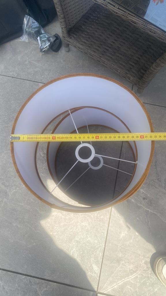 Okergele lampenkappen, Huis en Inrichting, Ophalen, Zo goed als nieuw, Rond, Minder dan 25 cm
