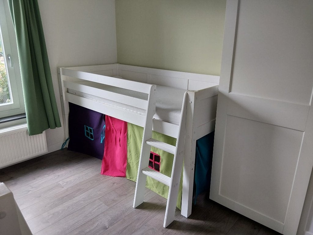 Kinderbed halfhoog slaper 90x200  wit, Ophalen, Gebruikt, Halfhoogslaper