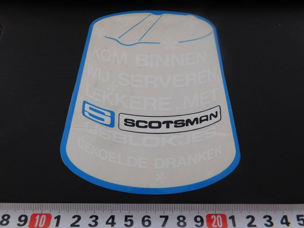 sticker Transparant Wij serveren SCOTSMAN IJsblokjes, Ophalen, Zo goed als nieuw