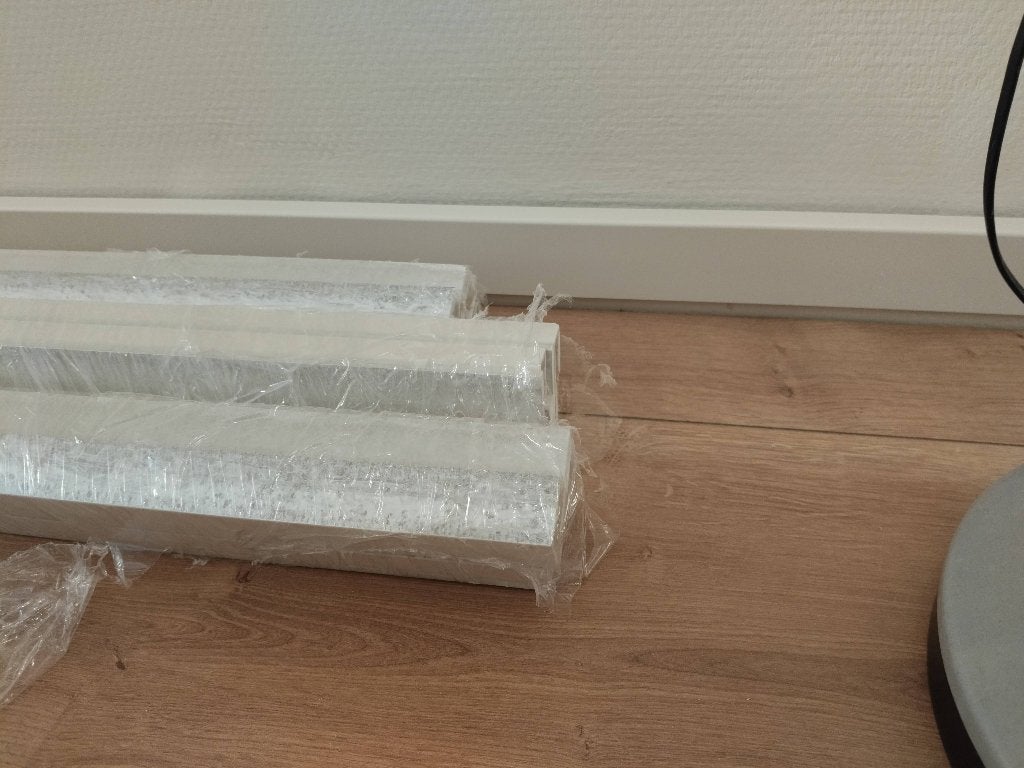 Overzet plinten gebroken wit 18 x 50mm 40m, Ophalen, Nieuw, Mdf, 200 tot 250 cm