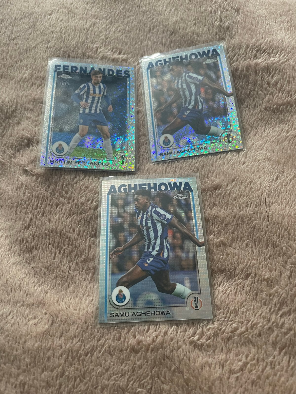 Topps Chrome Champions League Kaarten - Fernandes & Aghehowa, Verzamelen, Ophalen of Verzenden, Zo goed als nieuw, Buitenlandse clubs
