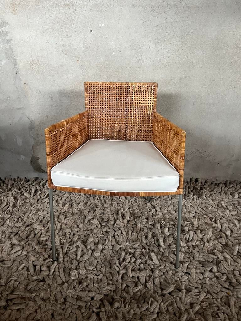 6 Tiba rotan stoelen van Label, Gerard van den Berg, Ophalen, Gebruikt, Bruin, Riet of Rotan