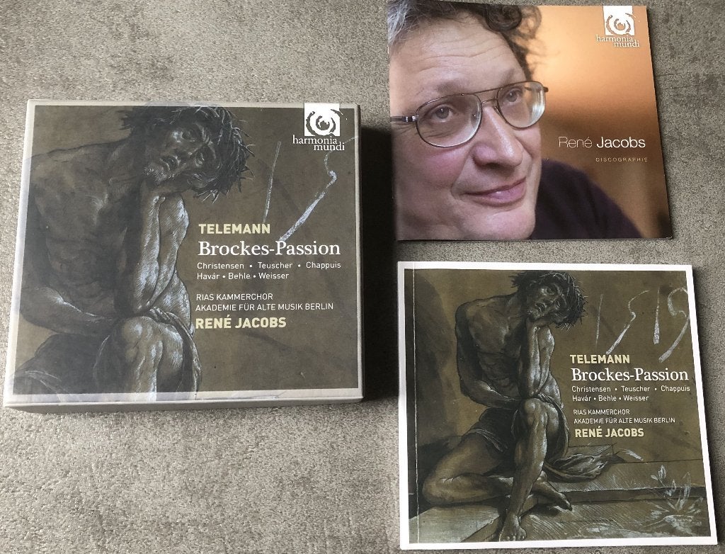 TELEMANN - BROCKES-PASSION - RENE JACOBS - 2 CD'S, Ophalen of Verzenden, Barok, Zo goed als nieuw