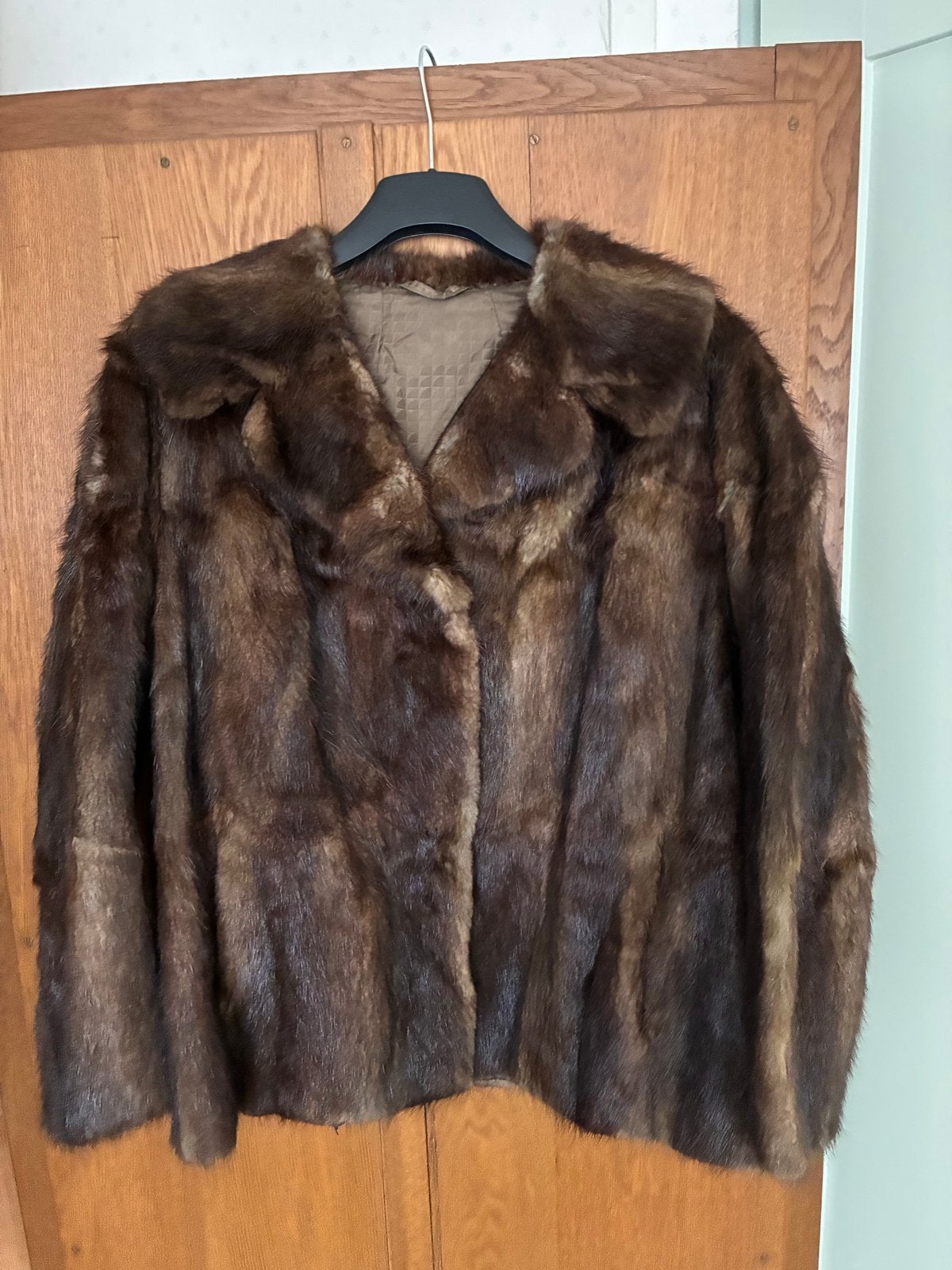 Vintage Bontjas Dames - Donkerbruin, Kleding | Dames, Ophalen of Verzenden, Gedragen, Maat 42/44 (L), Bruin