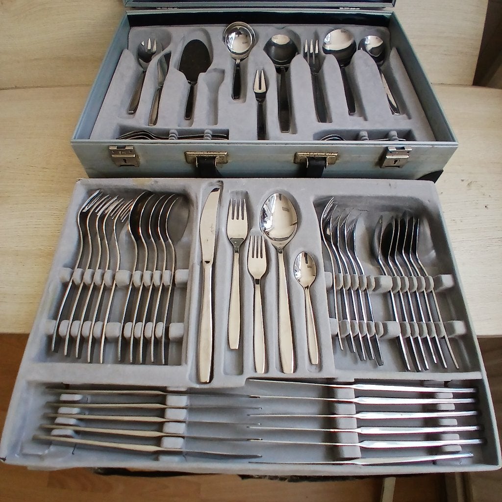 Vintage Gero bestekset in een bestekkoffer 50 delig., Overige materialen, Gero, Bestekset, Overige typen