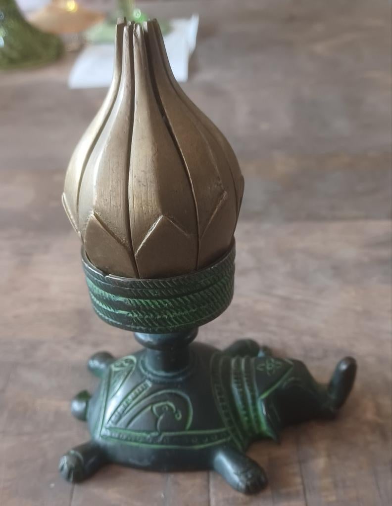 Zware metalen wierookbrander Lotusbloem Olifant, Antiek en Kunst, Antiek | Koper en Brons, Ophalen of Verzenden
