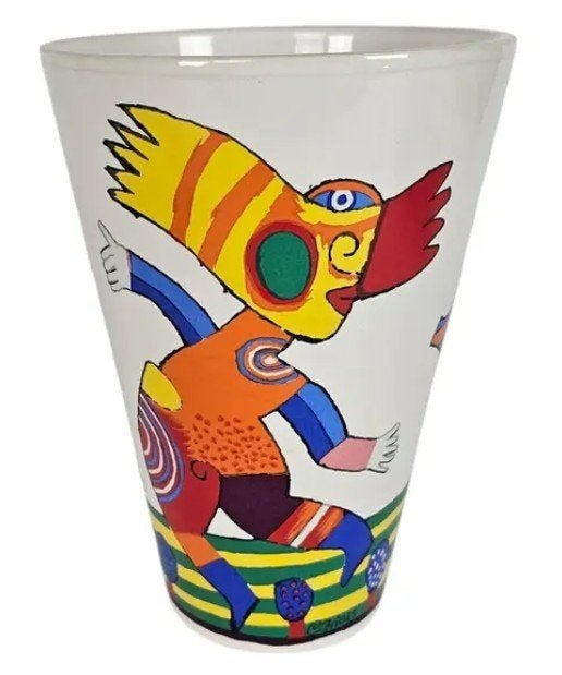 Vaas van de Nederlandse beeldend kunstenaar Clémence Briels., Antiek en Kunst, Ophalen, Meerkleurig, Vaas, 18 cm