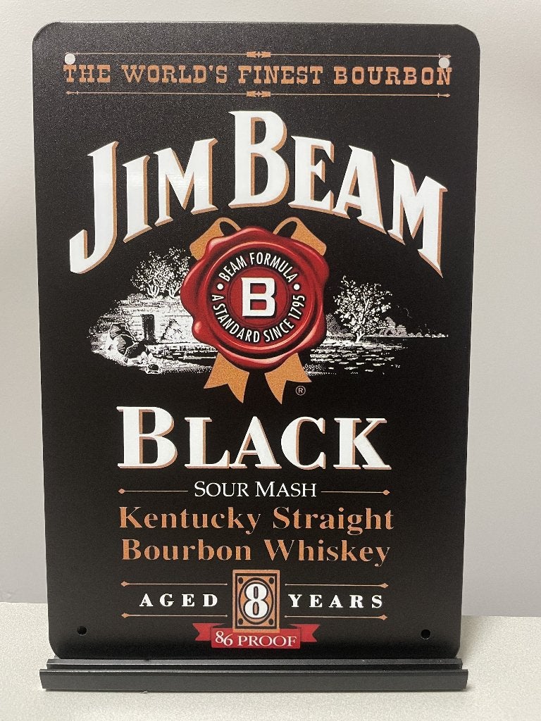 Jim Beam  Black Whiskey reclamebord (Old Look), Verzamelen, Www.pand50.nl, Reclamebord, Nieuw, Ophalen of Verzenden