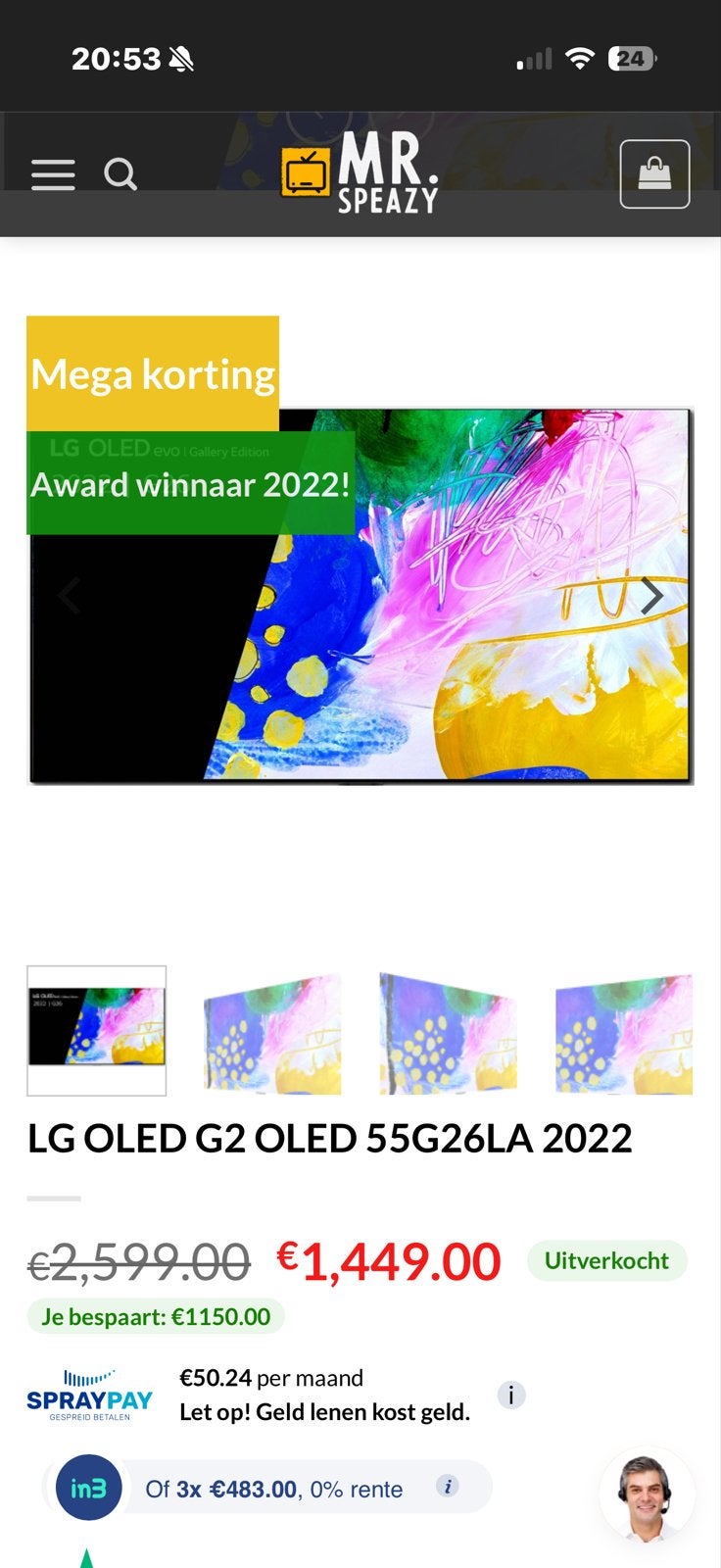Foto 8 van LG G2 OLED55G26LA 55 inch OLED evo 4K Smart TV