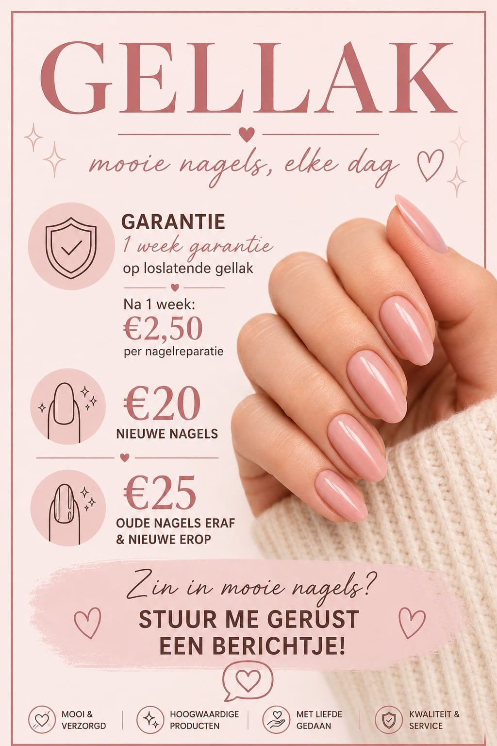 Gellak, Ophalen, Handen en Nagels