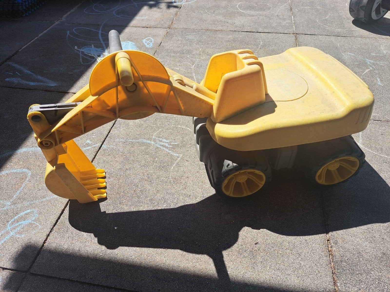 Gele kinder graafmachine - Speelgoed graver, Ophalen, Gebruikt