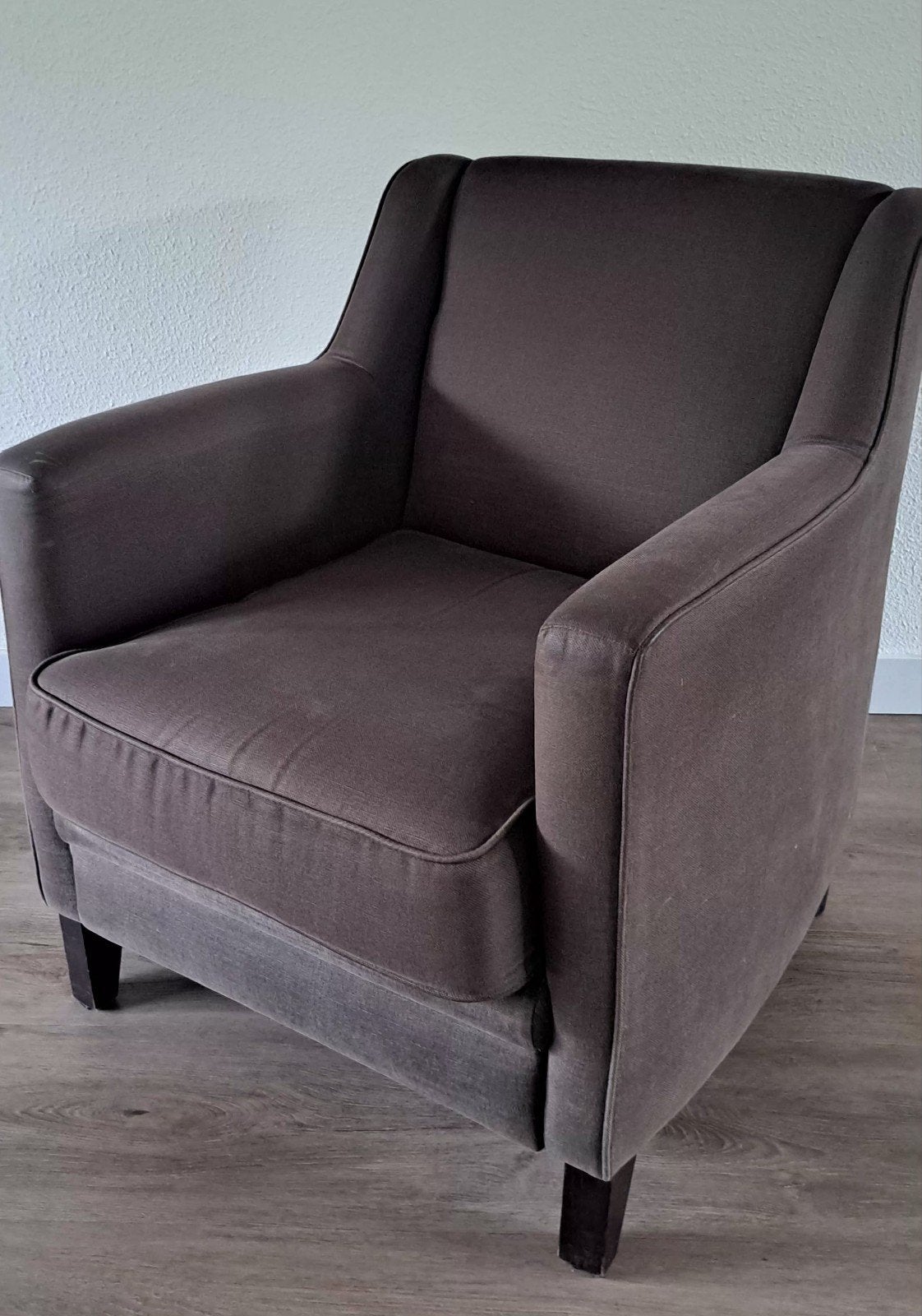 Fanteuil in stof kleur Taupe, Ophalen, Landelijk  en modern, 75 tot 100 cm, Zo goed als nieuw