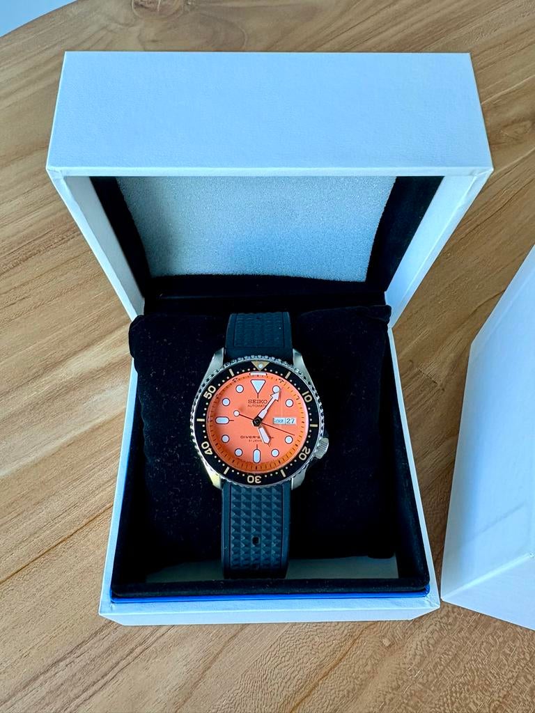 Seiko SKX011J1 (orange boy), Sieraden, Tassen en Uiterlijk, Horloges | Heren, Nieuw, Polshorloge, Seiko, Staal, Kunststof, Ophalen of Verzenden