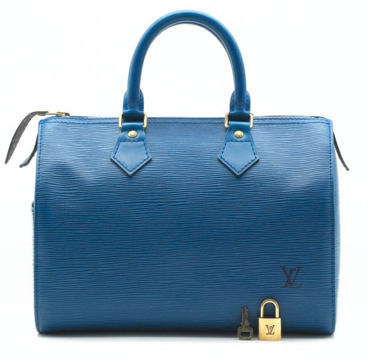 Louis Vuitton speedy toledo, Ophalen of Verzenden, Zo goed als nieuw, Blauw, Handtas