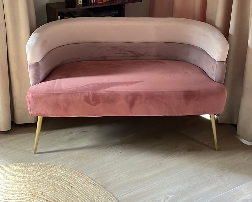 Sofa kare mauve sandwich, Ophalen, Tweepersoons, 75 tot 100 cm, Zo goed als nieuw