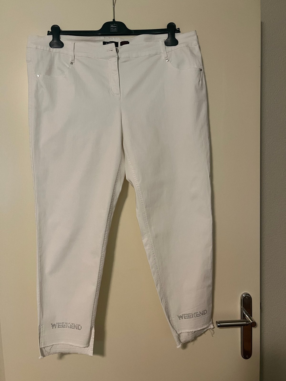 Robell Jeansbroek Wit Stretch met Bijzondere Pijpen, Ophalen of Verzenden, Wit